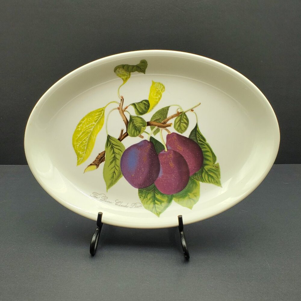 Portmeirion Pomona Reine Claude Plum Oval Steak Platter Serving Plate